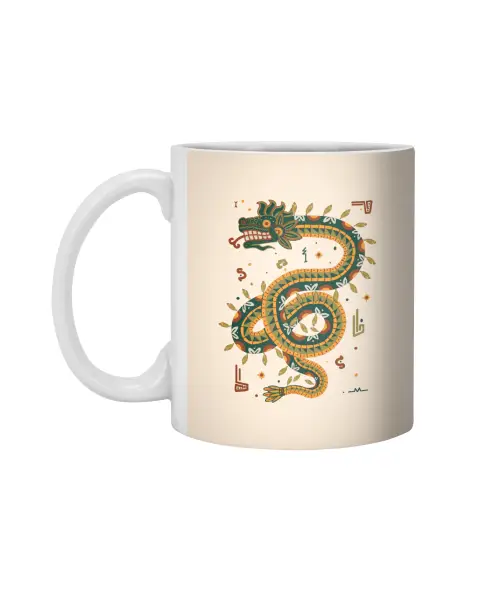 The Feathered Serpent White 11Oz Ceramic Mug VTM1280